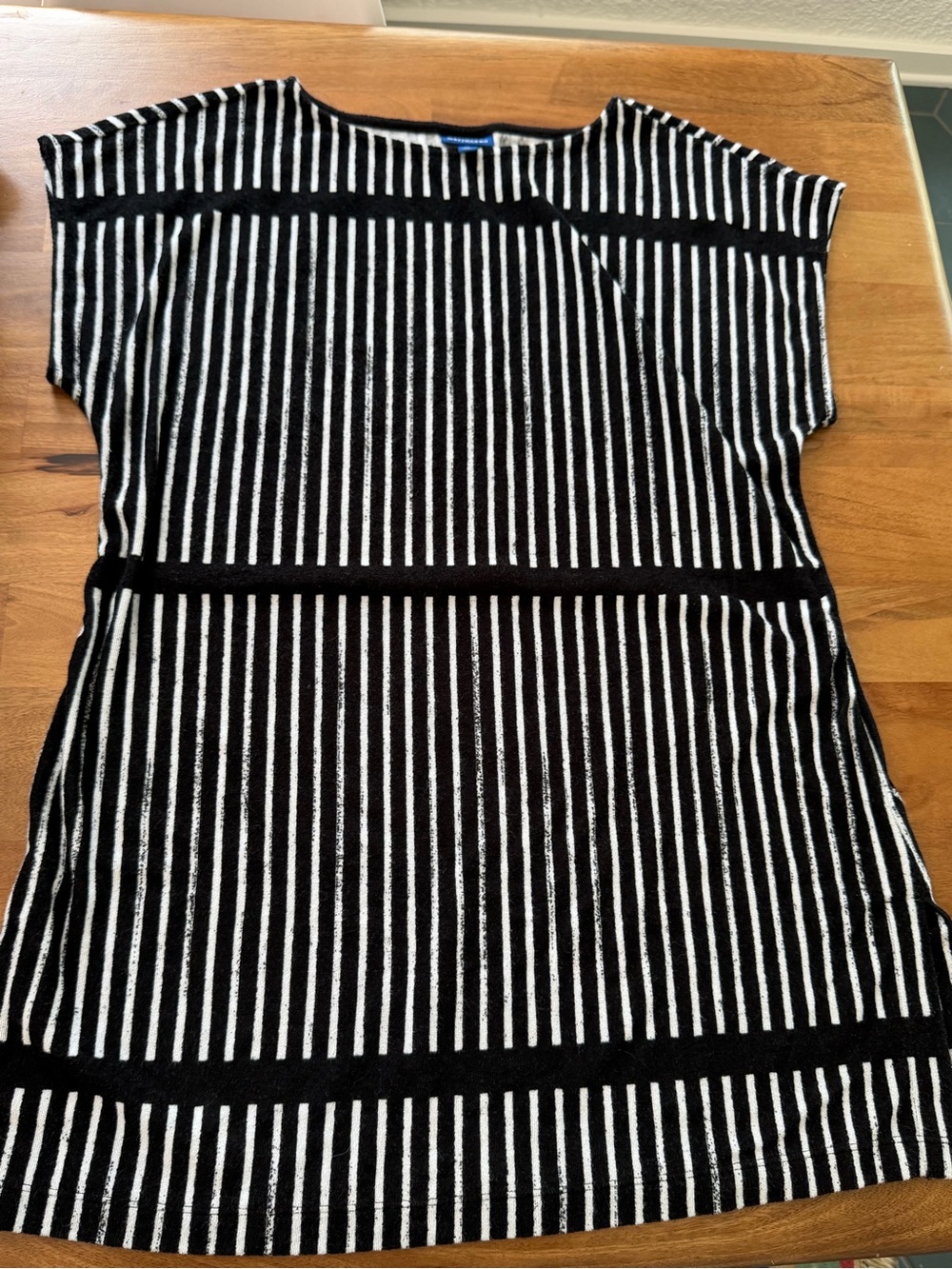 Marimekko Black and White Striped Terry Coth Swim Cover Up Size XL